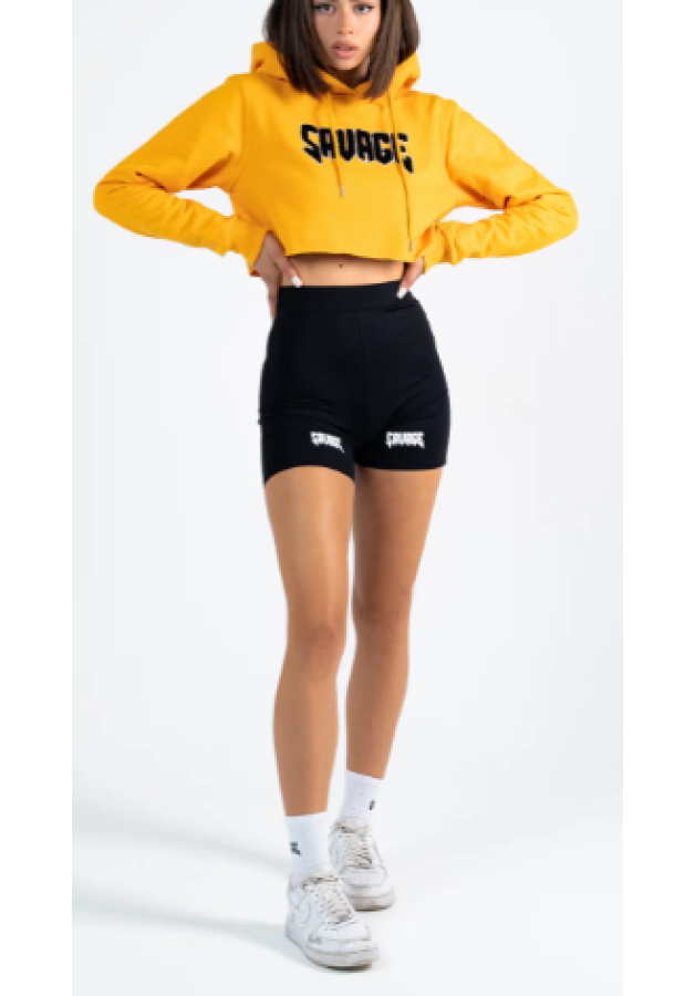 Sudadera crop capucha Savage Amarillo